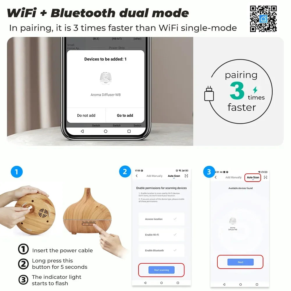 WiFi Smart Air Humidifier 400ml Essential Oil Diffuser Aromatherapy Ultrasonic Air Humidifiers Cool Mist Sprayer Humidificador