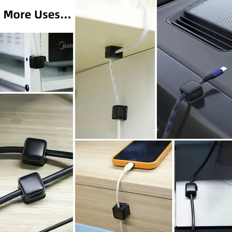 6-Pack Magnetic Cable Clips – Desk Cable Organizer & Wire Holder