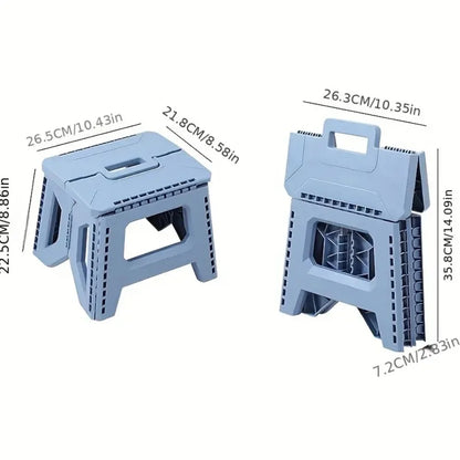 Folding Step Stool Strong Load-bearing Heavy-Duty Chair Travel Use Compact Collapsible Chair with Handle Camping Supplies