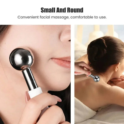 Ice Globes for Face & Eye Unbreakable Stainless Steel Cooling Roller Tool Gua Sha for Face Eye Body Skin Care Ice Wave Ball