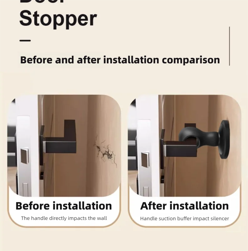 Silicone Door Stop Door Handle Protective Pad Silent Cover Door Resistance Anti-collision Artifact Door Suction