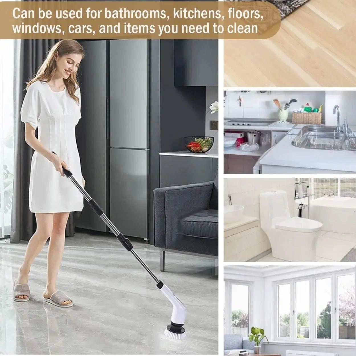 Multifunctional Electric Cleaning Brush Electric Cordless Spin Scrubber Toilet Mops Portable Cleaning Tool For Kitchen/Bathroom