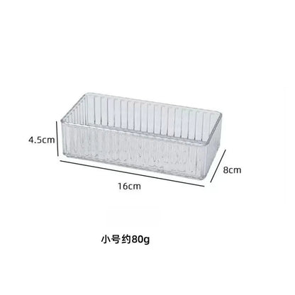 Stackable Acrylic Drawer Organizer - Adjustable Divider Trays for Cosmetics, Modular Makeup Storage Box