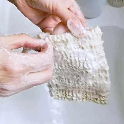 Natural Cotton Linen Foaming Soap Bag Saver Net Mesh Massage Exfoliator Pouch Bathing Bubble Maker Cleaning Tool 1/2/5pcs