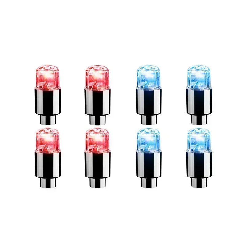 2PCS Colorful LED Wheel Valve Lights Motorcycle Car Wheel Tire Valve Caps Universal Dustproof Bicycle Valve Cover