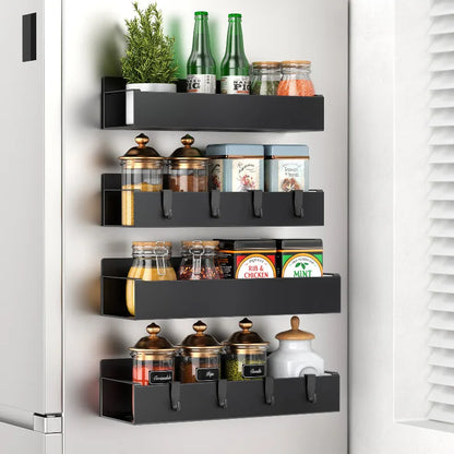Refrigerator Magnetic Spice Rack,Carbon Steel Magnetic Rack,Can Store Seasoning Bottles,Oil Pots,Snacks,Tea Leaves,Etc.in Layers