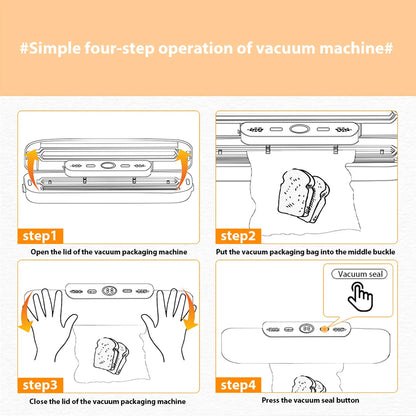 Home Kitchen Vacuum Food Sealer Packaging Machine, One-Click Automatic Vacuum Sealing System, Multifunctional Portable Fresh