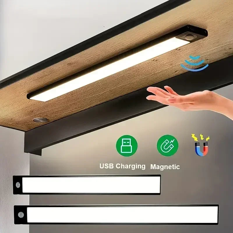 Intelligent Cabinet Light Human Body Induction Light Magnetic Suction Bedroom Bedside Wardrobe Charging Long Strip Night Light