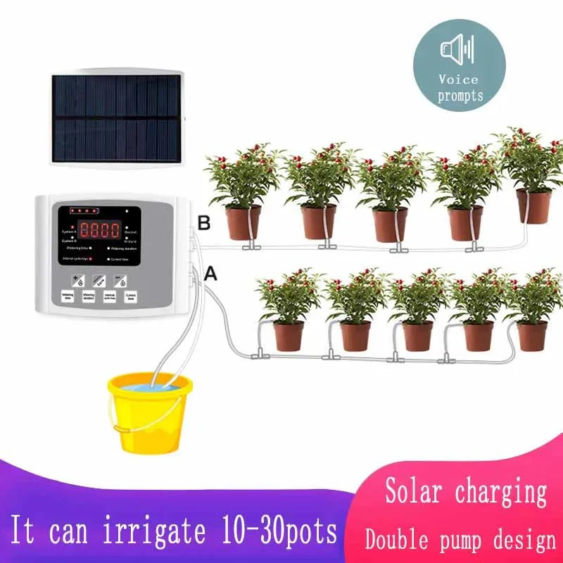 Smart Solar Drip Irrigation System – Dual Pump Automatic Plant Watering Timer