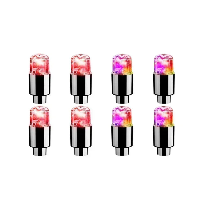 2PCS Colorful LED Wheel Valve Lights Motorcycle Car Wheel Tire Valve Caps Universal Dustproof Bicycle Valve Cover