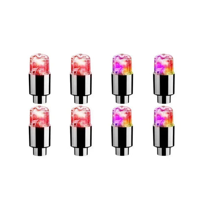 2PCS Colorful LED Wheel Valve Lights Motorcycle Car Wheel Tire Valve Caps Universal Dustproof Bicycle Valve Cover