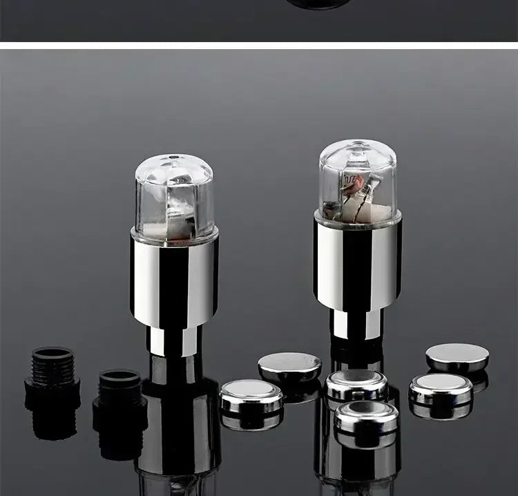 2PCS Colorful LED Wheel Valve Lights Motorcycle Car Wheel Tire Valve Caps Universal Dustproof Bicycle Valve Cover