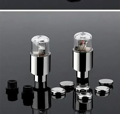 2PCS Colorful LED Wheel Valve Lights Motorcycle Car Wheel Tire Valve Caps Universal Dustproof Bicycle Valve Cover