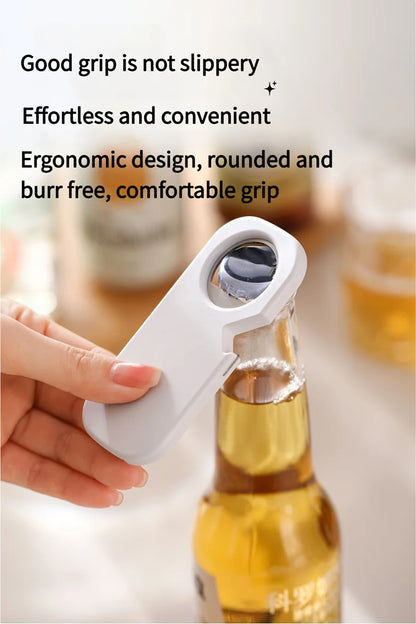 3-in-1 Magnetic Bottle Opener & Can Opener - Stainless Steel Multi-Functional Kitchen Tool for Beer, Soda, and Beverages