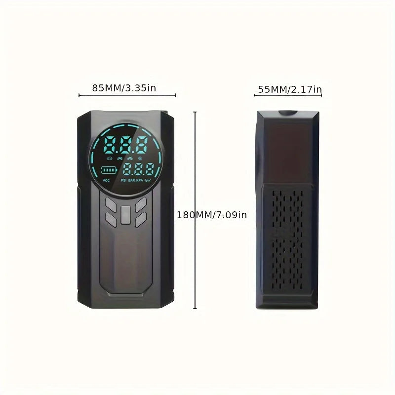 3 In 1 Portable 12V Car Jump Starter Power Bank Air Compressor Cordless Electric Car Air Pump With Emergency Start Power Supply
