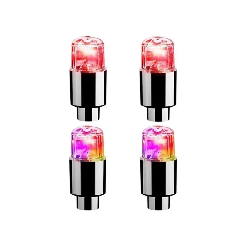 2PCS Colorful LED Wheel Valve Lights Motorcycle Car Wheel Tire Valve Caps Universal Dustproof Bicycle Valve Cover