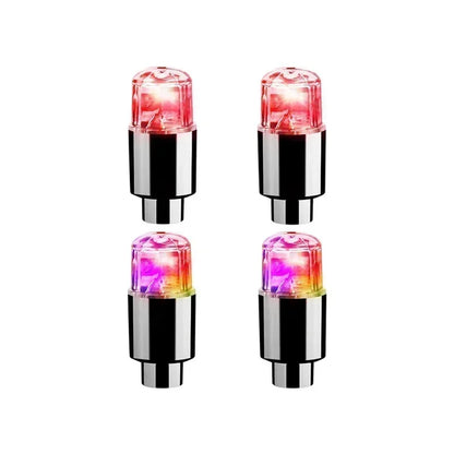 2PCS Colorful LED Wheel Valve Lights Motorcycle Car Wheel Tire Valve Caps Universal Dustproof Bicycle Valve Cover
