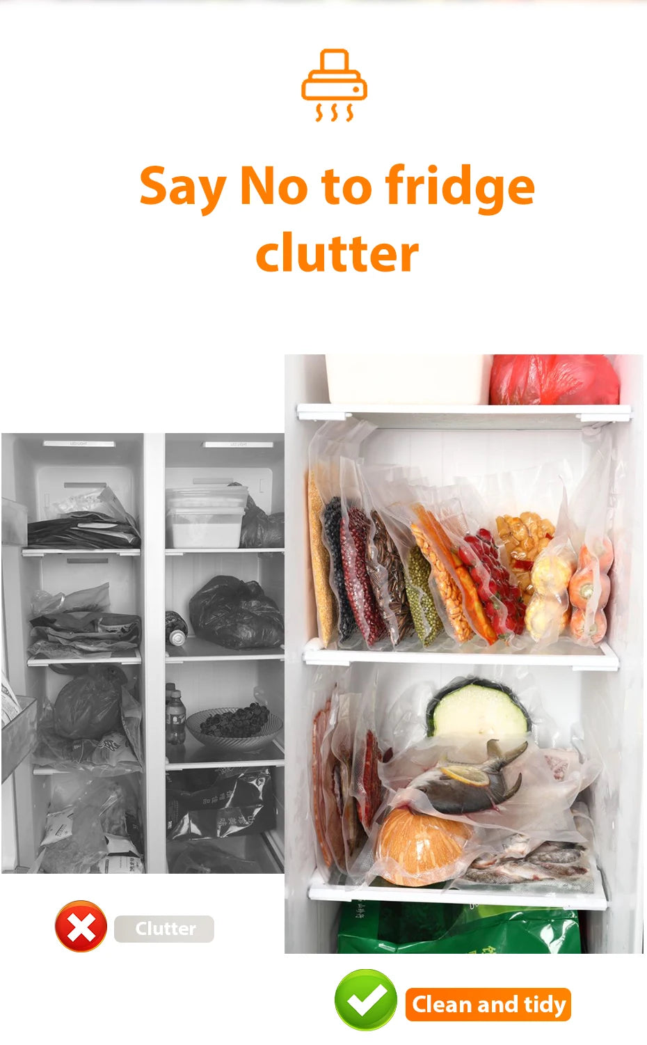 Home Kitchen Vacuum Food Sealer Packaging Machine, One-Click Automatic Vacuum Sealing System, Multifunctional Portable Fresh