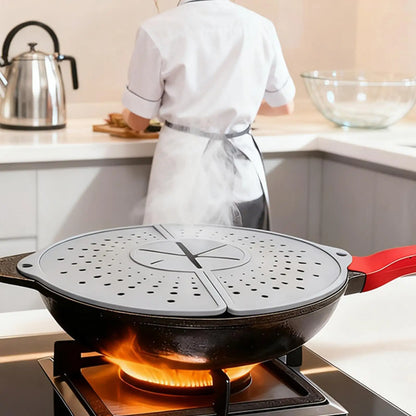 Grease Splatter Guard Dishwasher Safe Foldable Oil Splash Cover Silicone Grease Splatter Guard for Bacon Cooking Skillet Fryer