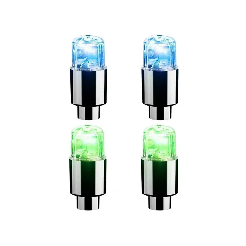 2PCS Colorful LED Wheel Valve Lights Motorcycle Car Wheel Tire Valve Caps Universal Dustproof Bicycle Valve Cover