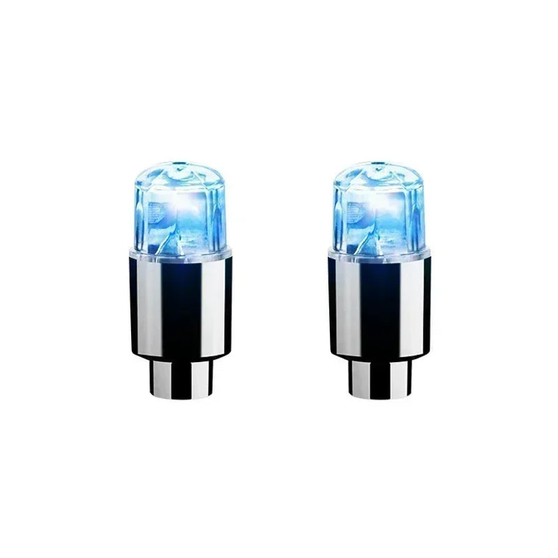 2PCS Colorful LED Wheel Valve Lights Motorcycle Car Wheel Tire Valve Caps Universal Dustproof Bicycle Valve Cover