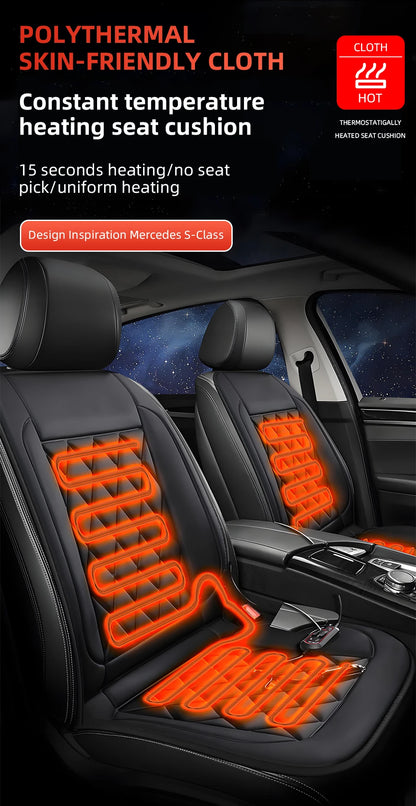 12V Universal Car Heated Seats Cushion Fast Heating Car Seat Covers Warm Winter Car Accessories Heating Pads Available Black＆Red