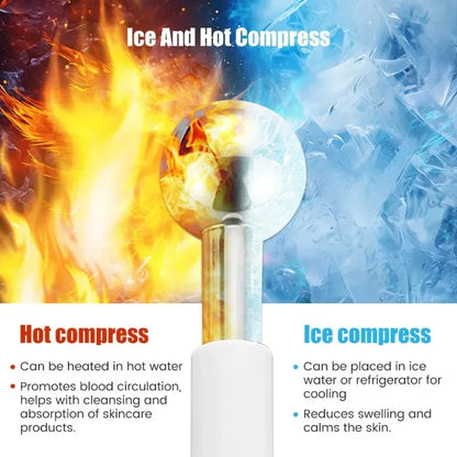 Ice Globes for Face & Eye Unbreakable Stainless Steel Cooling Roller Tool Gua Sha for Face Eye Body Skin Care Ice Wave Ball
