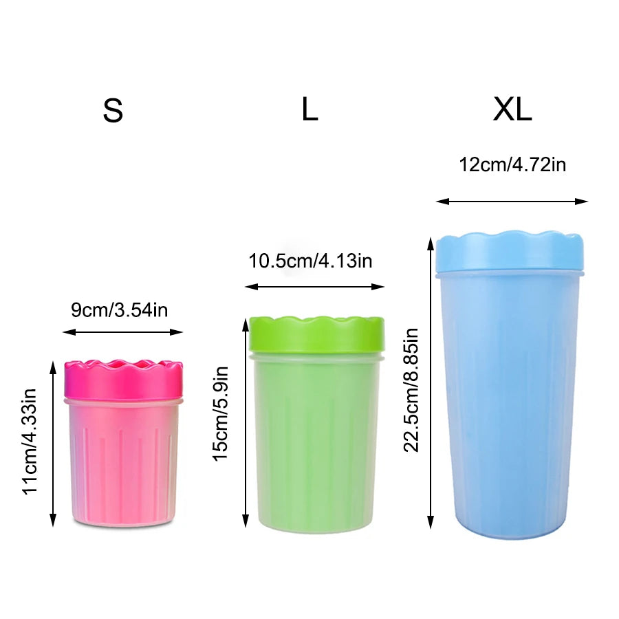 1Pc Pet Plastic Foot Wash Cup S L XL Large size silicone brush Dog cat clean foot mud removable cleaning Foot
