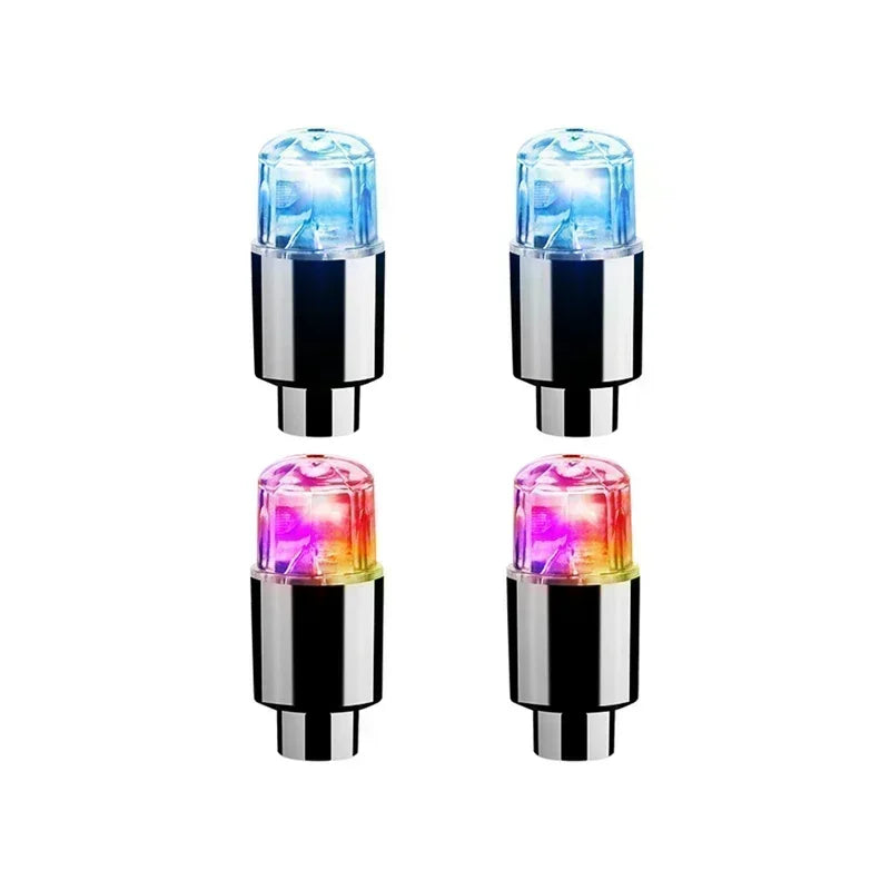 2PCS Colorful LED Wheel Valve Lights Motorcycle Car Wheel Tire Valve Caps Universal Dustproof Bicycle Valve Cover
