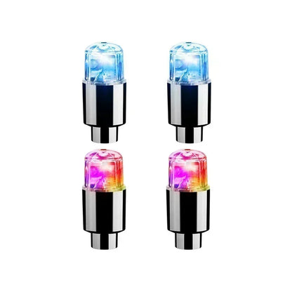 2PCS Colorful LED Wheel Valve Lights Motorcycle Car Wheel Tire Valve Caps Universal Dustproof Bicycle Valve Cover