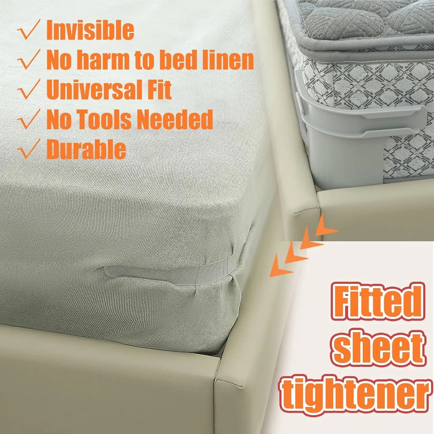 Bedsheet Holder Straps 4 Pack Fitted Sheet Clips Secure Non Slip Mattress Corner Straps Elasticated Heavy Duty Universal Fit