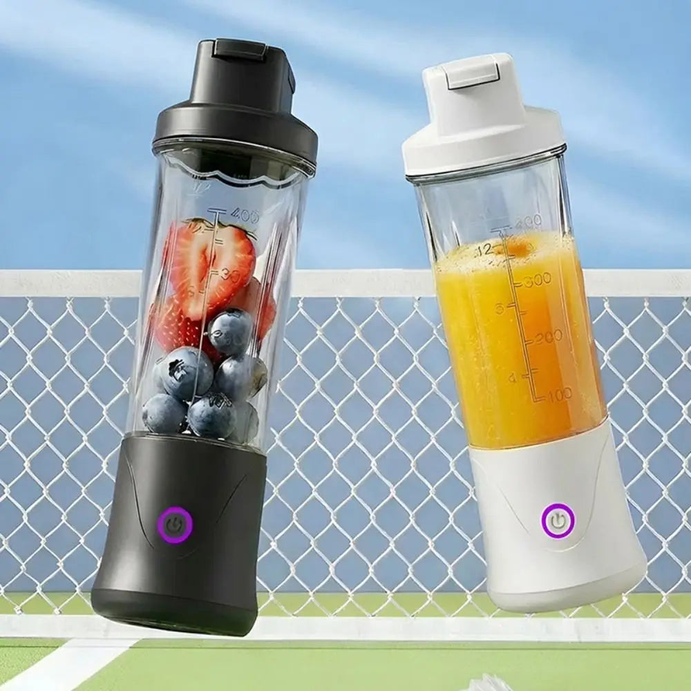 Portable 450ML Capacity Mini Blender Cup USB Charging Plastic Electric Fruit Juicer Cordless Small Fruit Extractor Cup Office