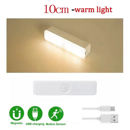 Intelligent Cabinet Light Human Body Induction Light Magnetic Suction Bedroom Bedside Wardrobe Charging Long Strip Night Light
