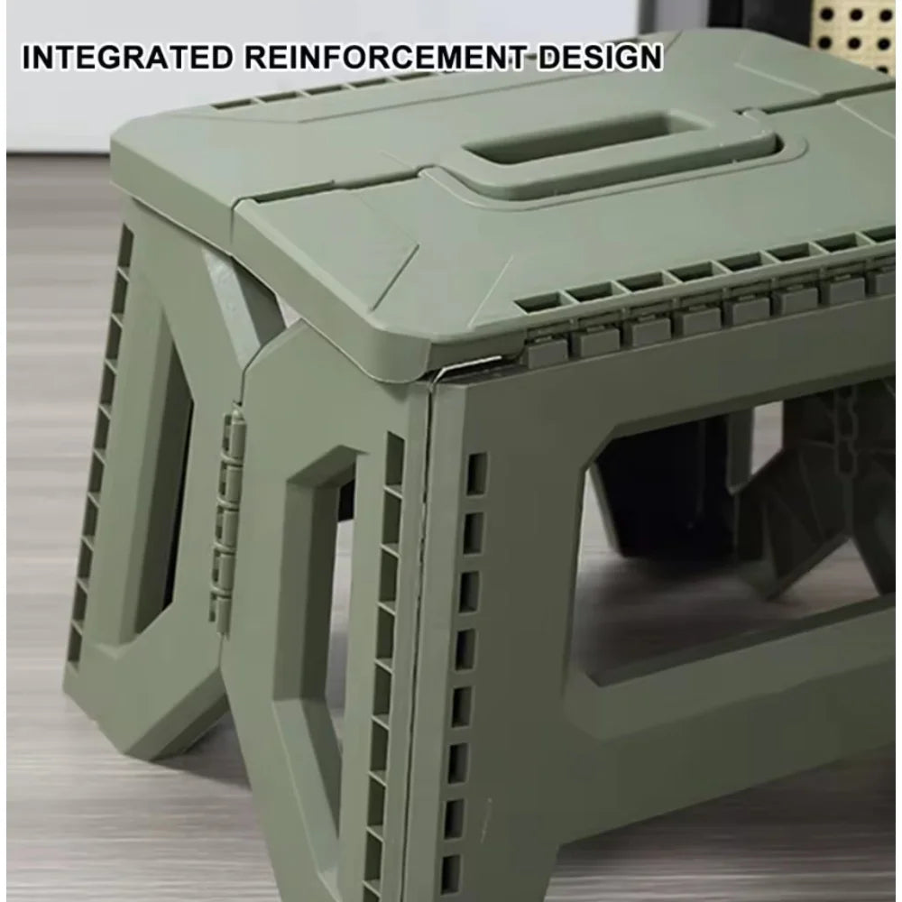 Folding Step Stool Strong Load-bearing Heavy-Duty Chair Travel Use Compact Collapsible Chair with Handle Camping Supplies
