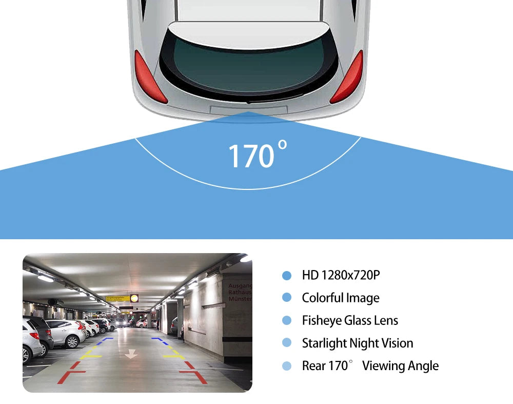 SonyCCD Parking Car Rear View Camera 12V Backup Reverse Fish Eyes Night Vision 170 Degree Angle HD Auto