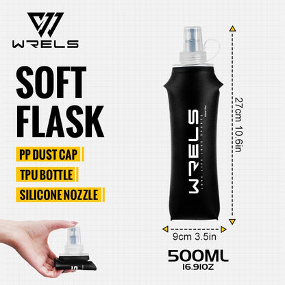 WRELS Sports Water Bottle Large Capacity Motivational Portable Water bottle Outdoor Sport Fitness BPA Free Folding Water Bottle