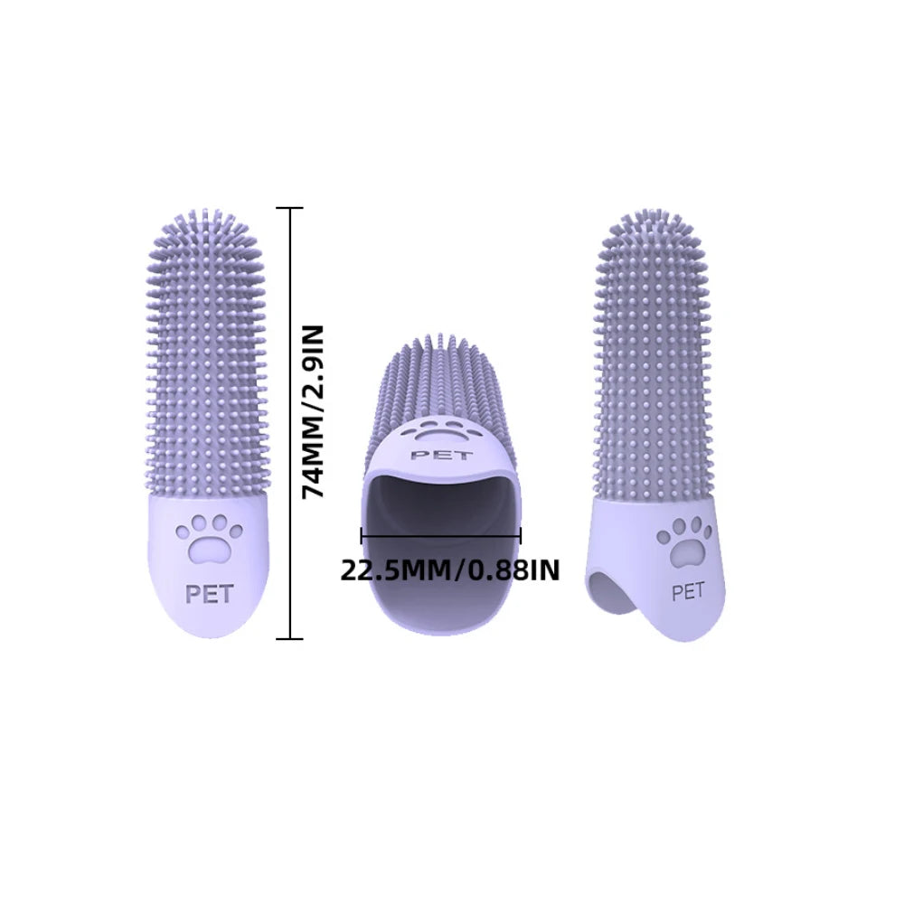 Dog Toothbrush, 360° Cleaning Finger Toothbrush for Dogs, Food Grade Silicone Dog Finger Toothbrush for Dogs & Cats Dental Care