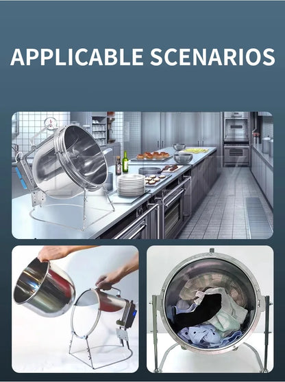 Stainless Steel Stir Fryer, Large Capacity Automatic Flipping and Cooking Machine, Home Outdoor Barbecue, Kitchen