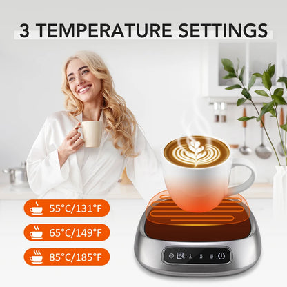 Smart Electric Beverage Warmer Advanced Temperature Control Heating Pad Constant Temperature Timer Automatic Shut Off Mug Heater