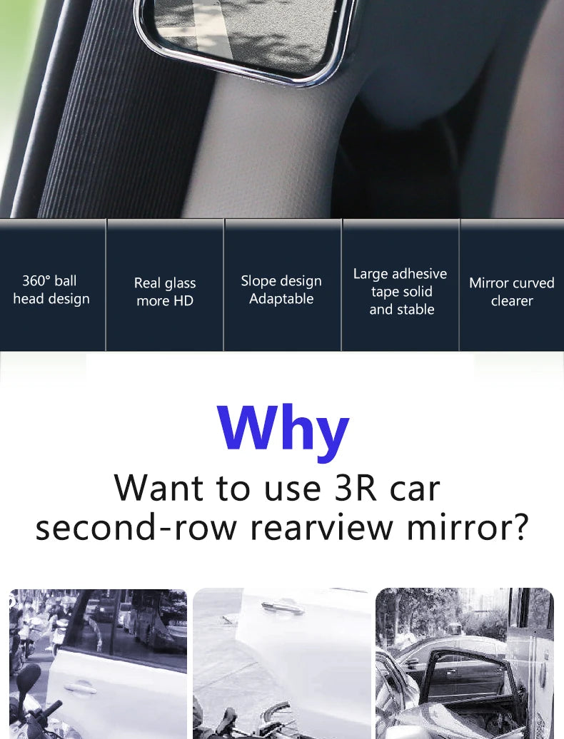 SEAMETAL 2pcs Car Mirror Wide Angle Car Blind Spot Mirrors 360 Degree Adjustable Observe HD Rearview Mirrors Car Accessories