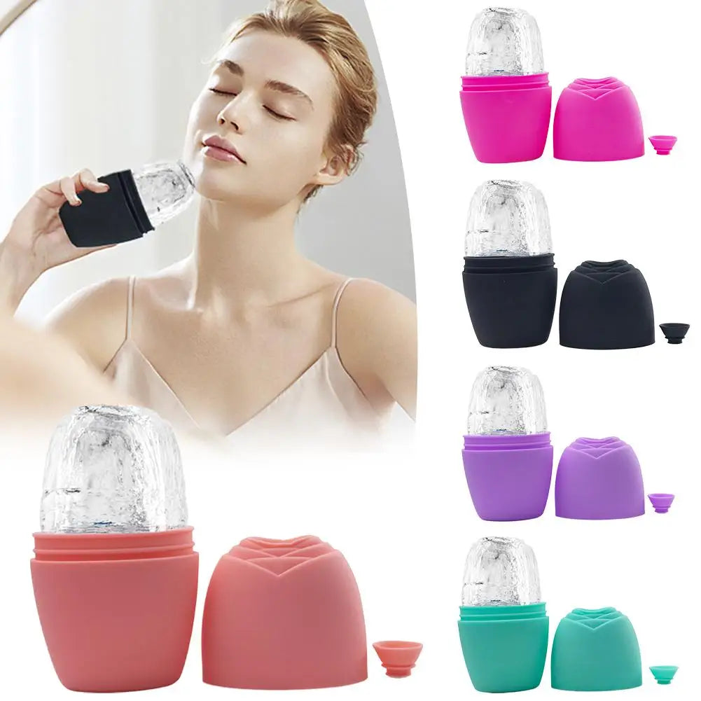 Summer Reusable Ice Face Roller Ice Cube Beauty Massage Silicone Ice Mold For Eye Puffiness Ice Facial Roller Shrink Pores