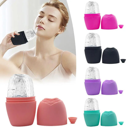 Summer Reusable Ice Face Roller Ice Cube Beauty Massage Silicone Ice Mold For Eye Puffiness Ice Facial Roller Shrink Pores