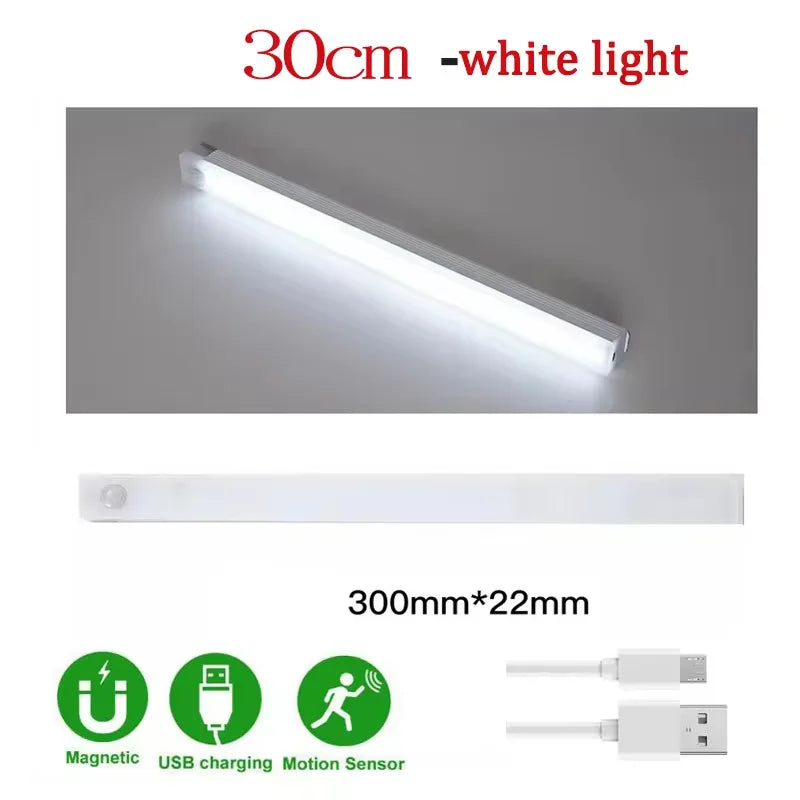 Intelligent Cabinet Light Human Body Induction Light Magnetic Suction Bedroom Bedside Wardrobe Charging Long Strip Night Light