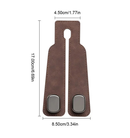 Quality Car Headrest Hook Premium Suede Rear Seat Hanging Dual Hook 20KG Large Load-Bearing Alloy Hook Hanger Universal