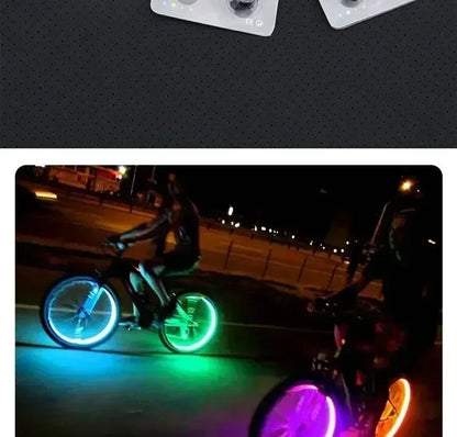 2PCS Colorful LED Wheel Valve Lights Motorcycle Car Wheel Tire Valve Caps Universal Dustproof Bicycle Valve Cover