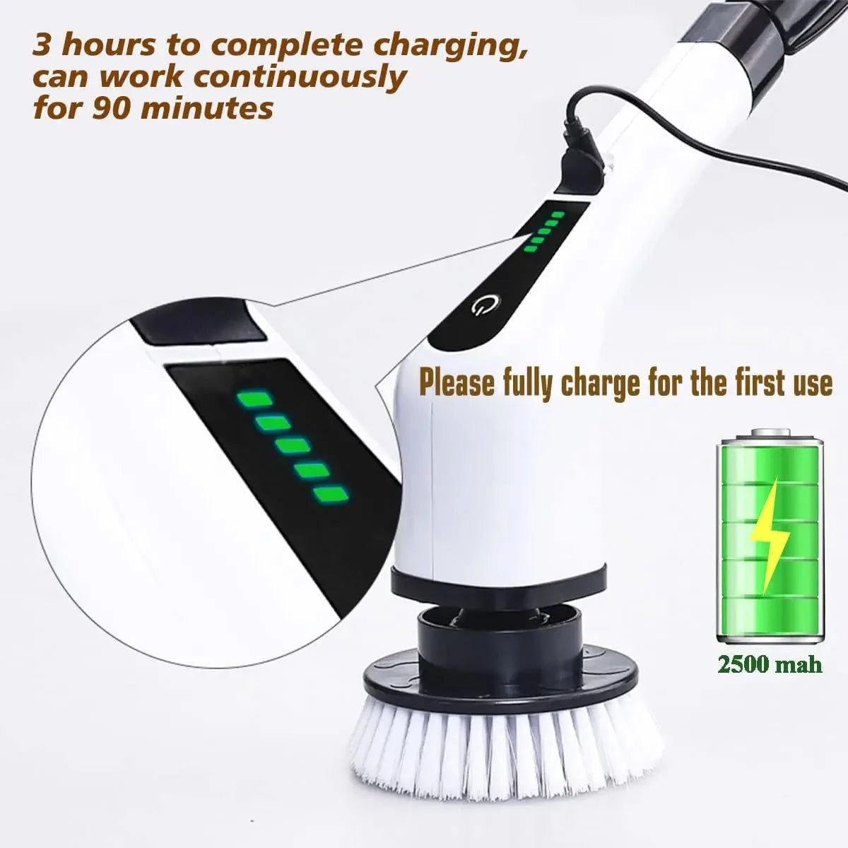 Multifunctional Electric Cleaning Brush Electric Cordless Spin Scrubber Toilet Mops Portable Cleaning Tool For Kitchen/Bathroom