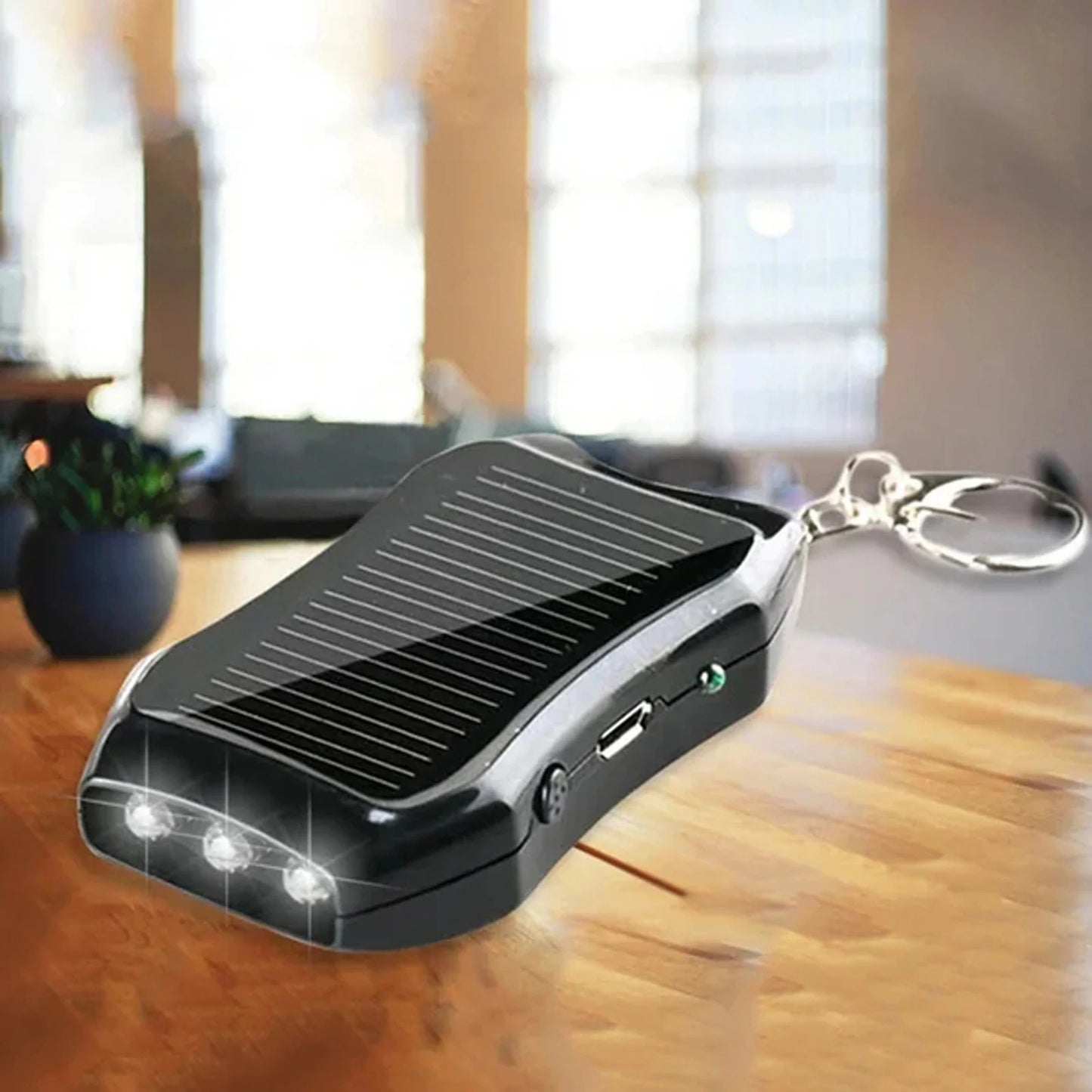 Keychain Fast Charging Power Supply USB External Solar 950mAH Cell Phone Backup Power Bank Charging Equipment for Hiking Travel