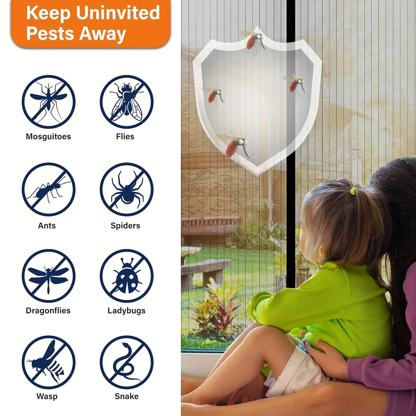Magnetic Screen Door for Easy Installation - Prevents Insects from Entering, Allows Fresh Air to Flow | Durable Mesh Curtain