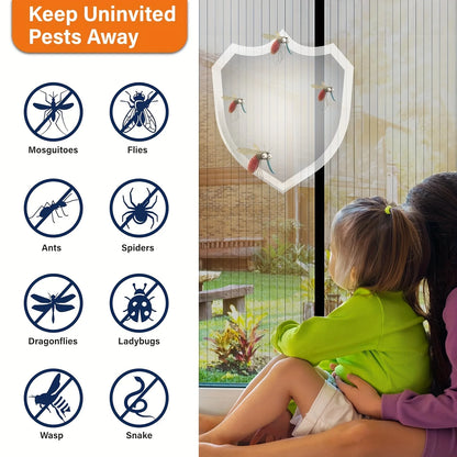 Magnetic Screen Door for Easy Installation - Prevents Insects from Entering, Allows Fresh Air to Flow | Durable Mesh Curtain