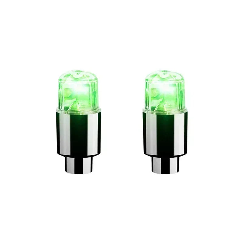 2PCS Colorful LED Wheel Valve Lights Motorcycle Car Wheel Tire Valve Caps Universal Dustproof Bicycle Valve Cover